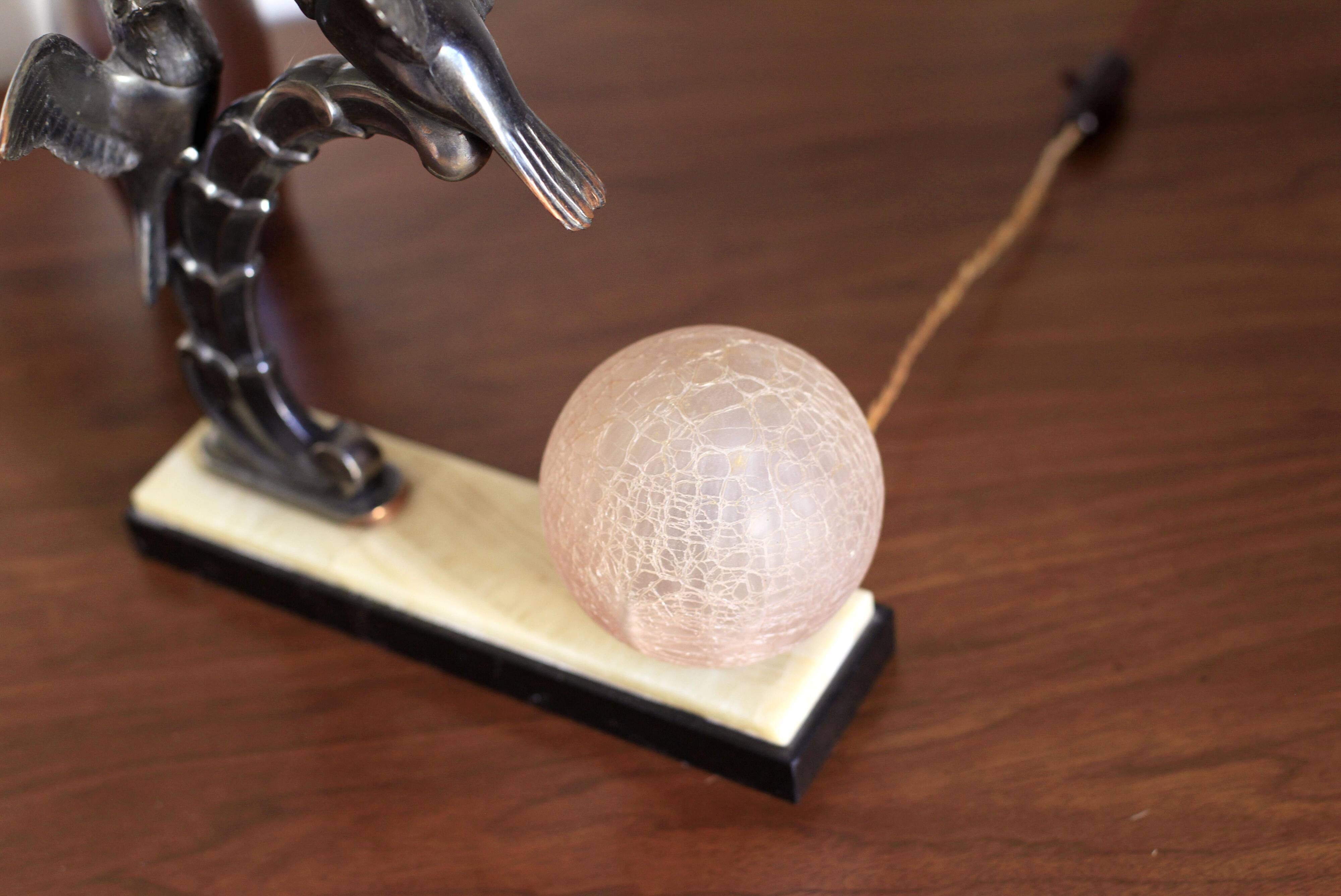 Art-deco lamp Opaline pink Large format