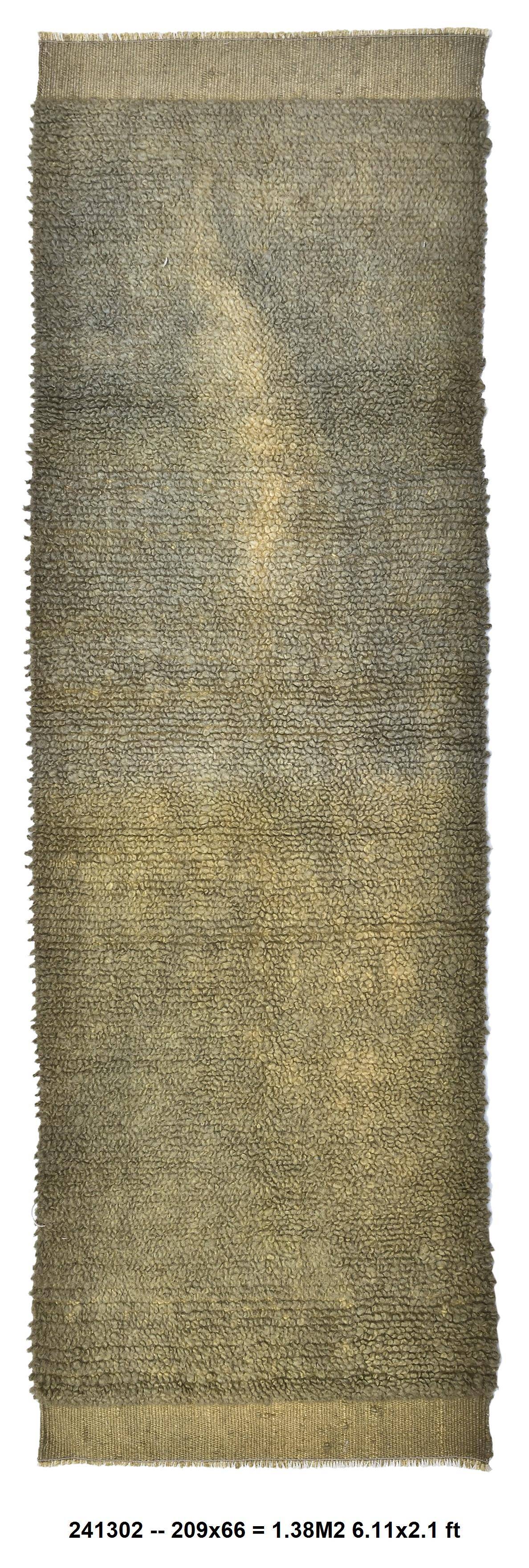 Green Berber Runner Rug 66x209Cm SK 241302