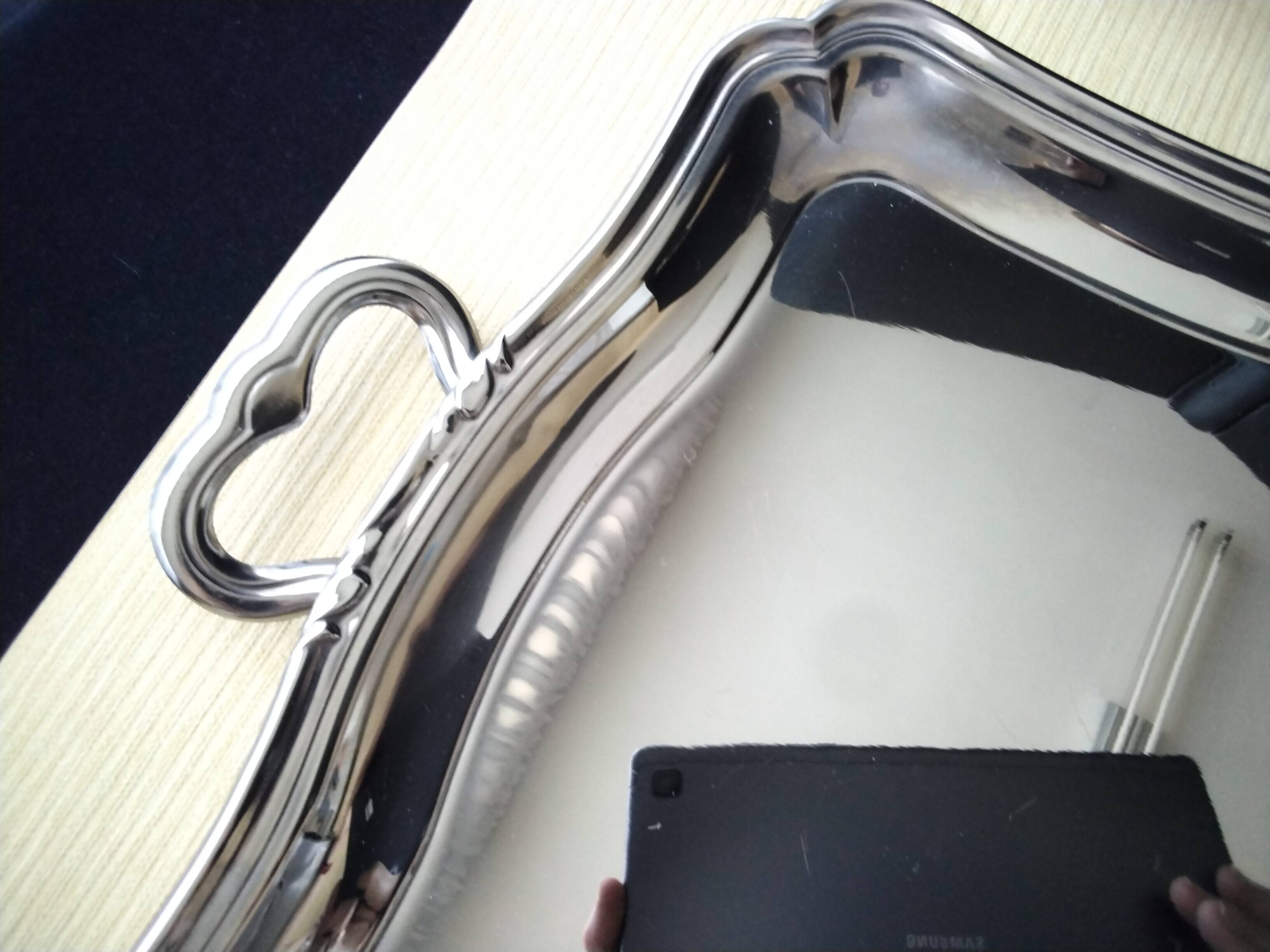 Plateau de service en acier inoxydable 44.5 x 33 cm