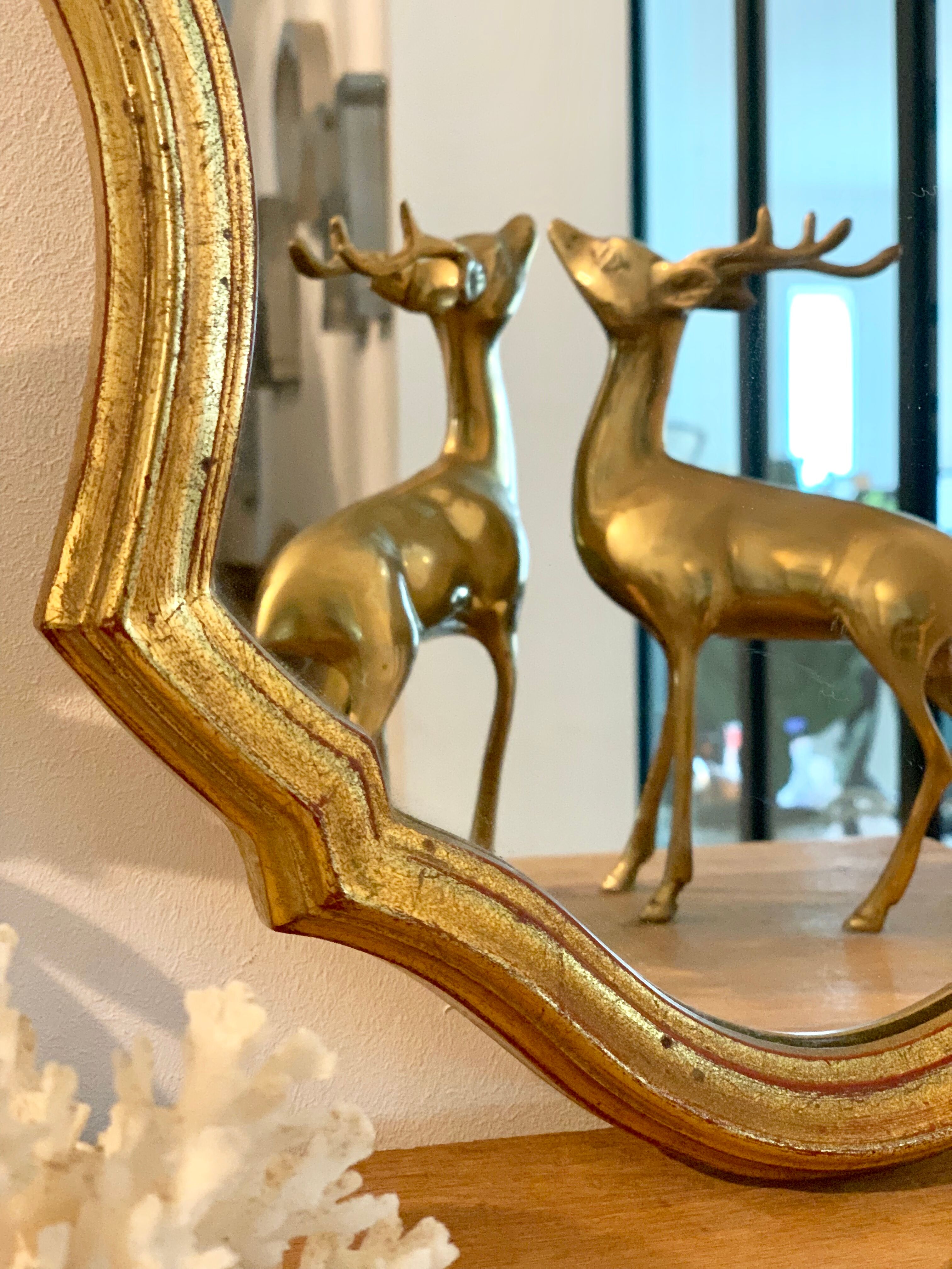 Old baroque gold mirror - 33x47cm