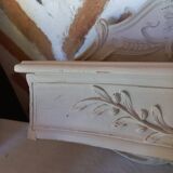 Wall console shelf empty pocket patinated linen