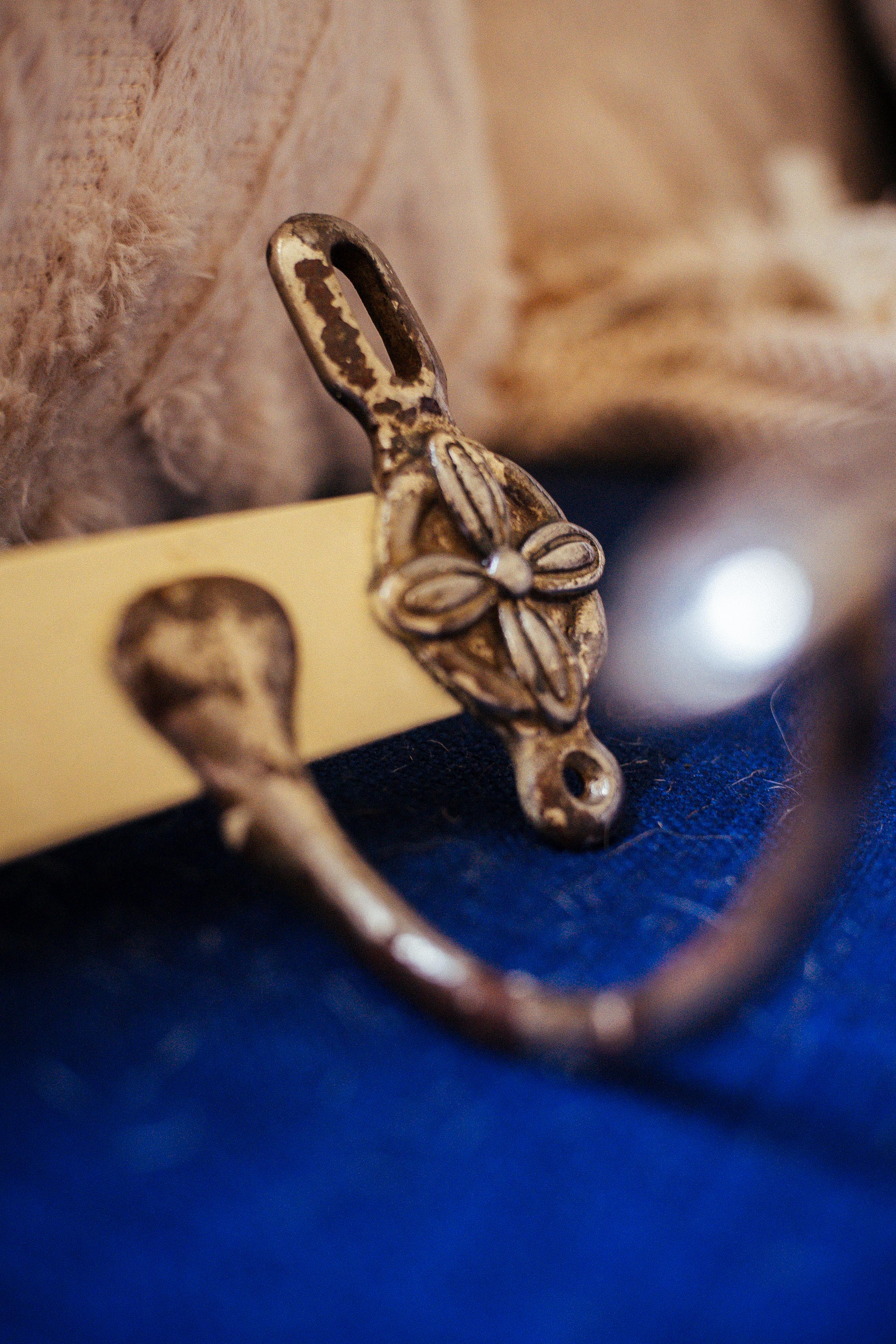 Antique wrought iron coat rack