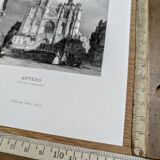 Notre-Dame of Antwerp, old engraving, printed in 1841.