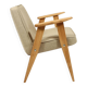 Scandinavian armchair beige wool natural oak wood chair design by Chierovski