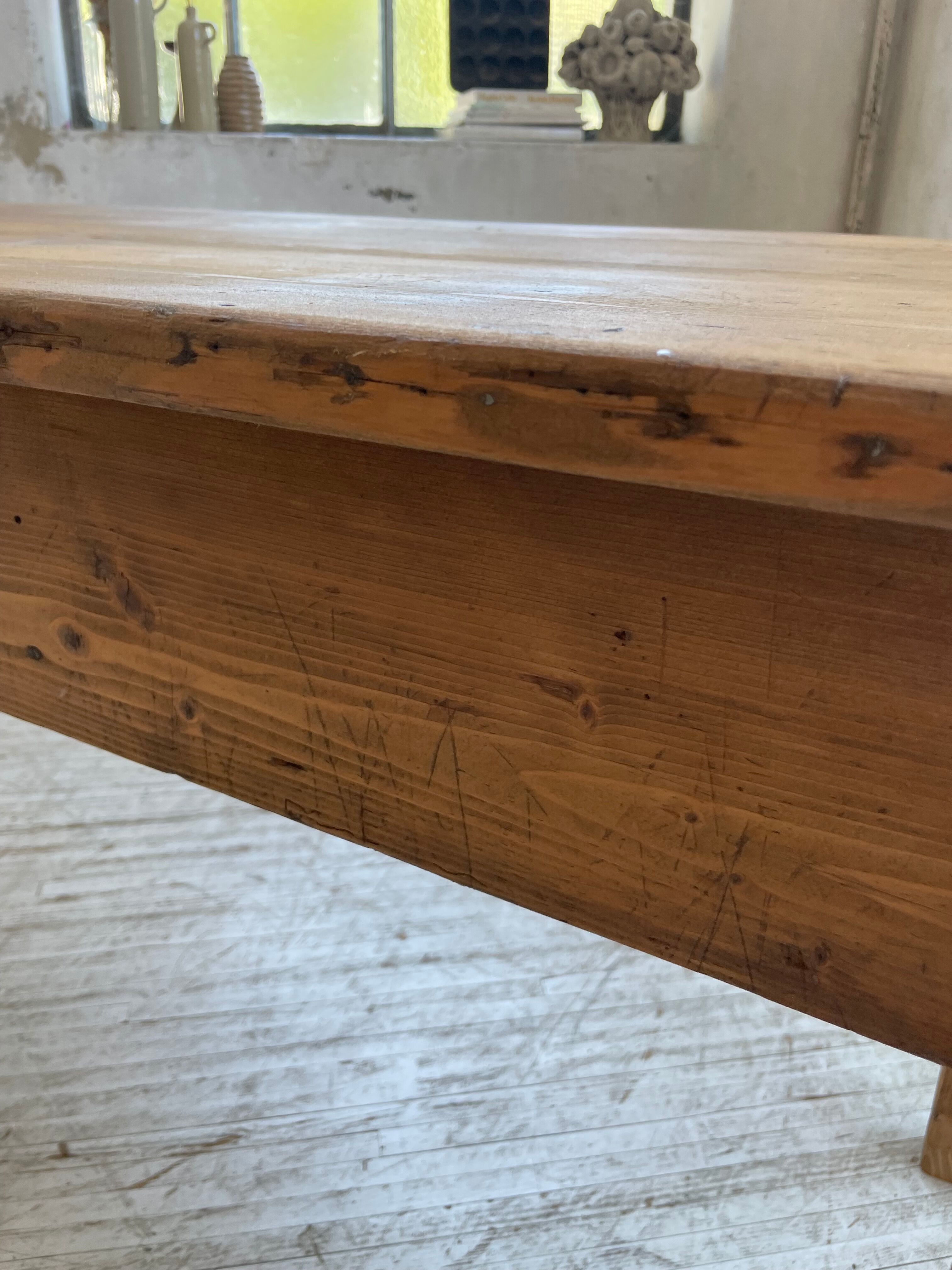 Farmhouse table pine multi-drawers
