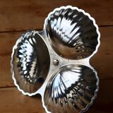 Vintage silver metal servant - Shell - 3 compartments