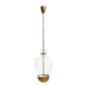 Mid-Century Pendant Lamp by Vereinigte Werkstätten, in Brass and Plexiglass