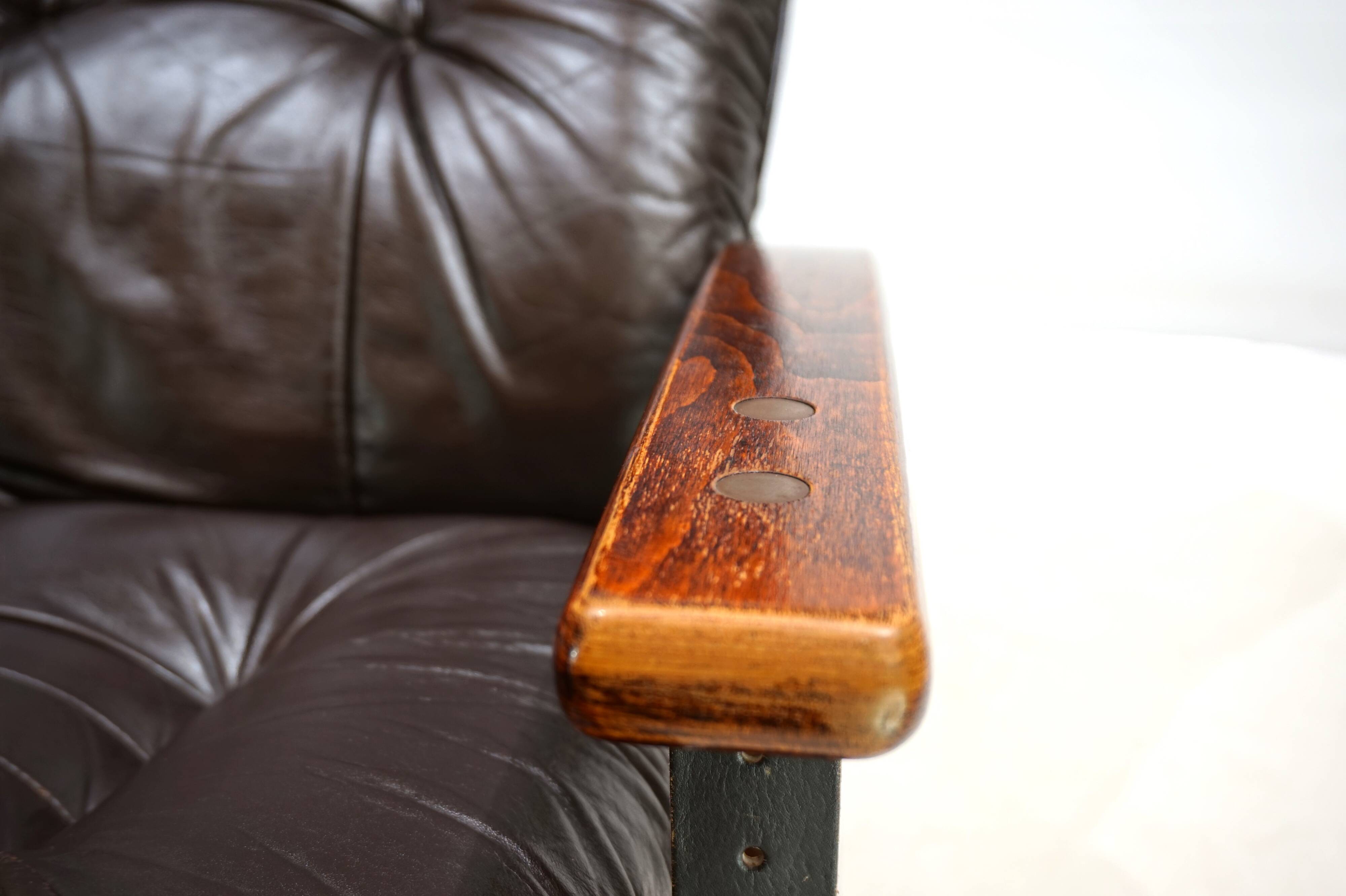 Westnofa The Panter leather lounge chair by Arnt Lande, 1970s