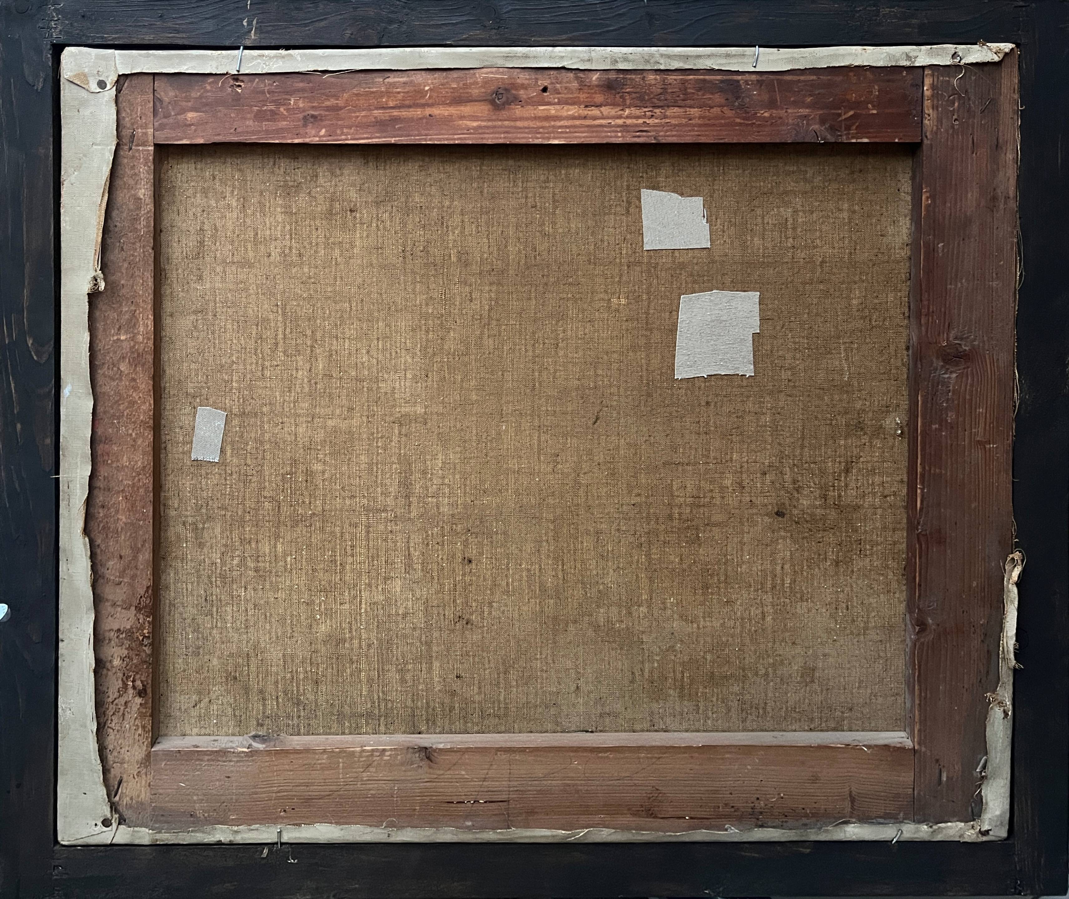 HST painting (19th/20th century) Children fishing in the undergrowth