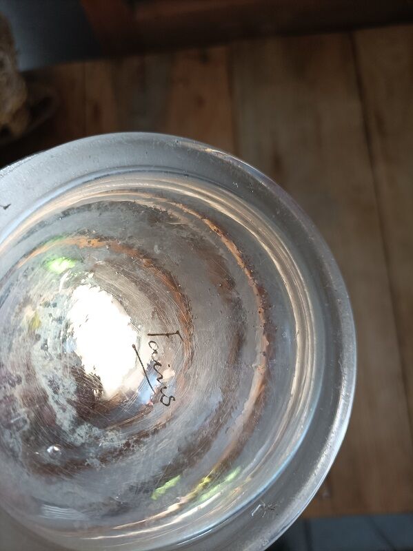 Art Deco glass vase gilded glassware Fains