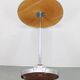 1950s Czechoslovakian walnut & chrome round side table, refurbished
