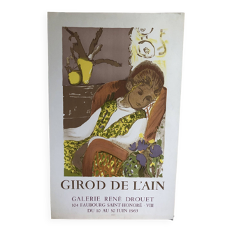 Affiche girod de l'ain galerie rené drouet 1965