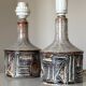 Vintage stoneware table lamps by Jette Hellerøe for Axella, 1960s, set of 2