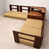 Modular mid-century corner sofa by Dřevotvar, Czechoslovakia, 1960s–1970s