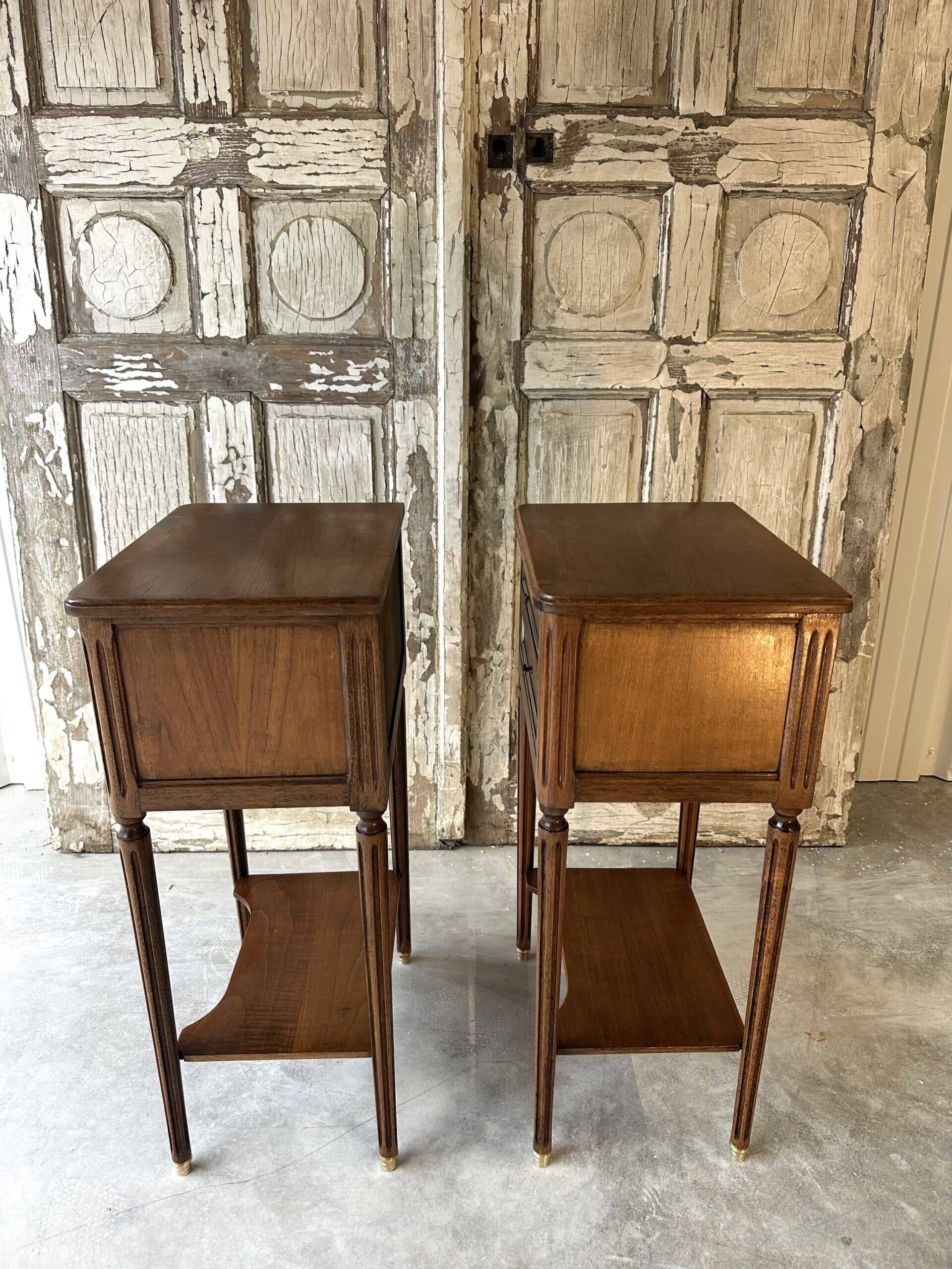 Pair of Louis XVI style bedside tables 1970s
