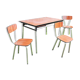 Old Formica table wood finish and 3 chairs