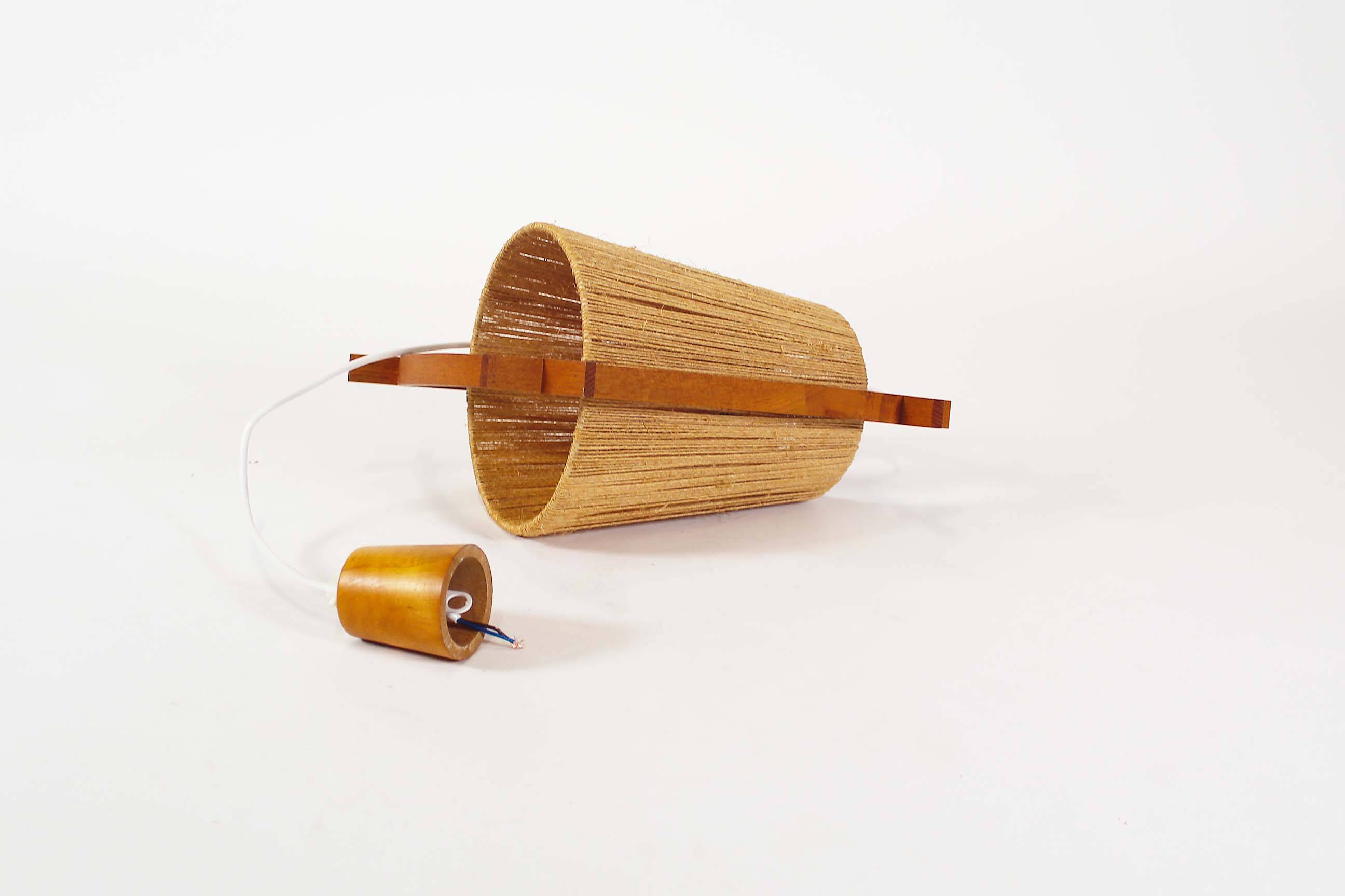 Mid-Century Sisal Pendant lamp by Temde