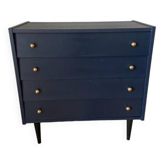 Commode vintage bleu foncé