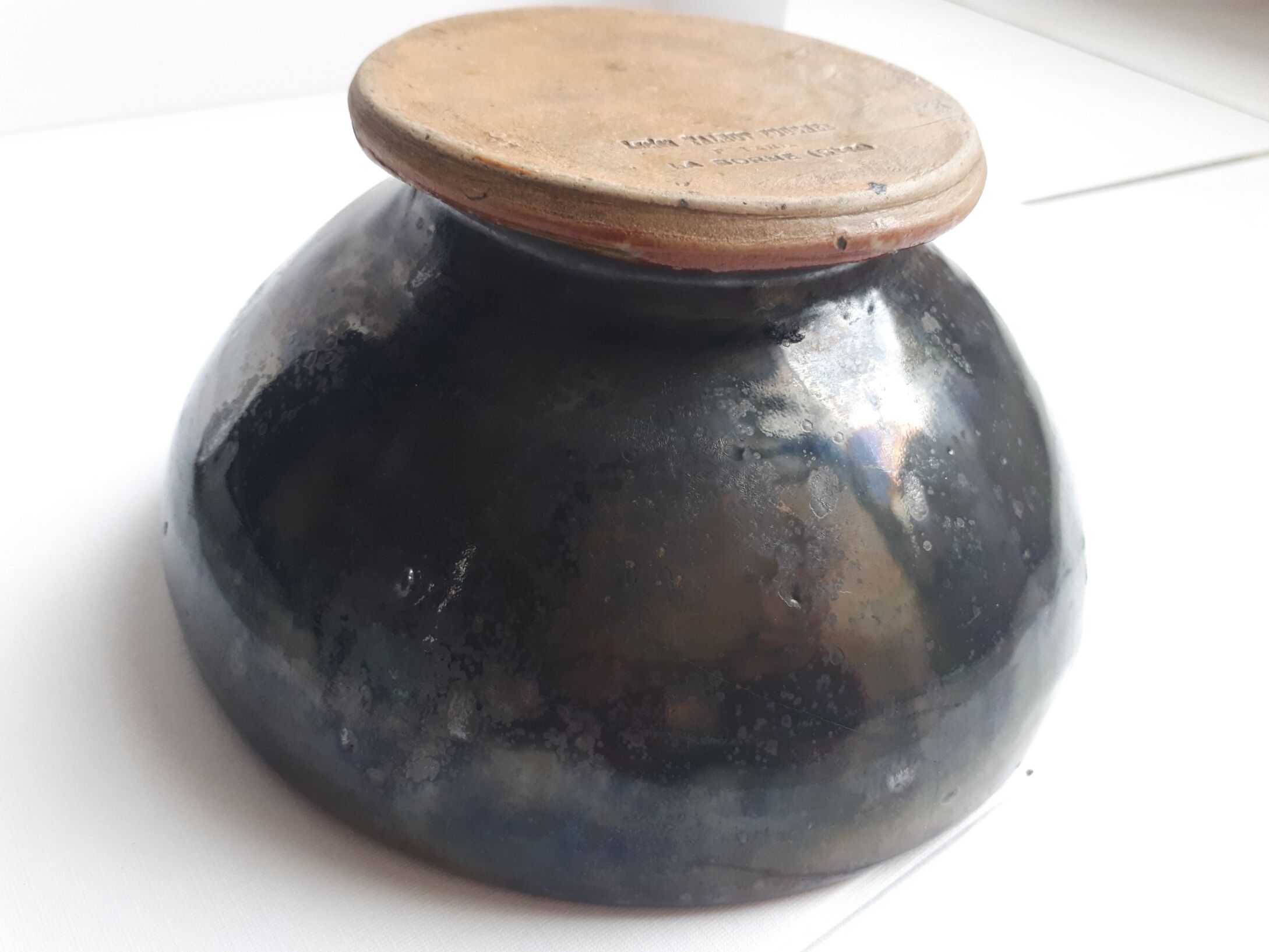 Glazed stoneware bowl stamped Lucien Talbot-Foucher, La Borne (Cher)