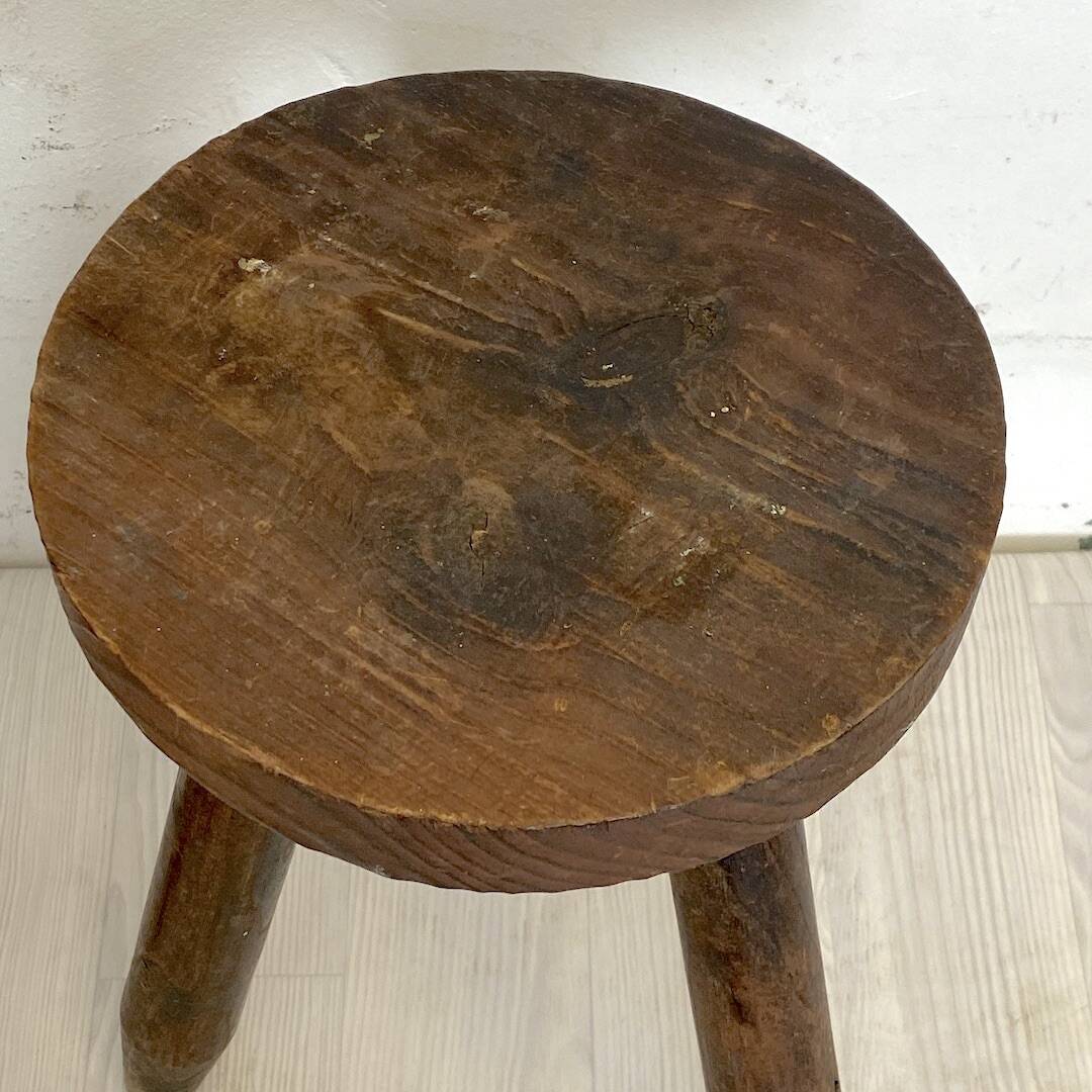 Pair of brutalist tripod stools