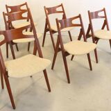Set van 6 Hans Wegner voor Carl Hansen CH 29 stoelen