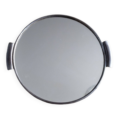 Plateau rond en miroir , vintage français , années 50