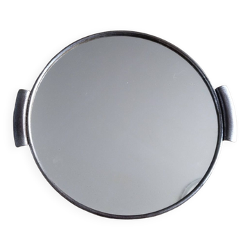 Plateau rond en miroir , vintage français , années 50