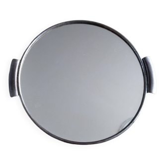 Plateau rond en miroir , vintage français , années 50