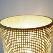 Lampe de table vintage en marbre avec nouvel abat-jour en raphia
