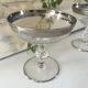 Etched silver rim cocktail coupe glasses set mid century barware