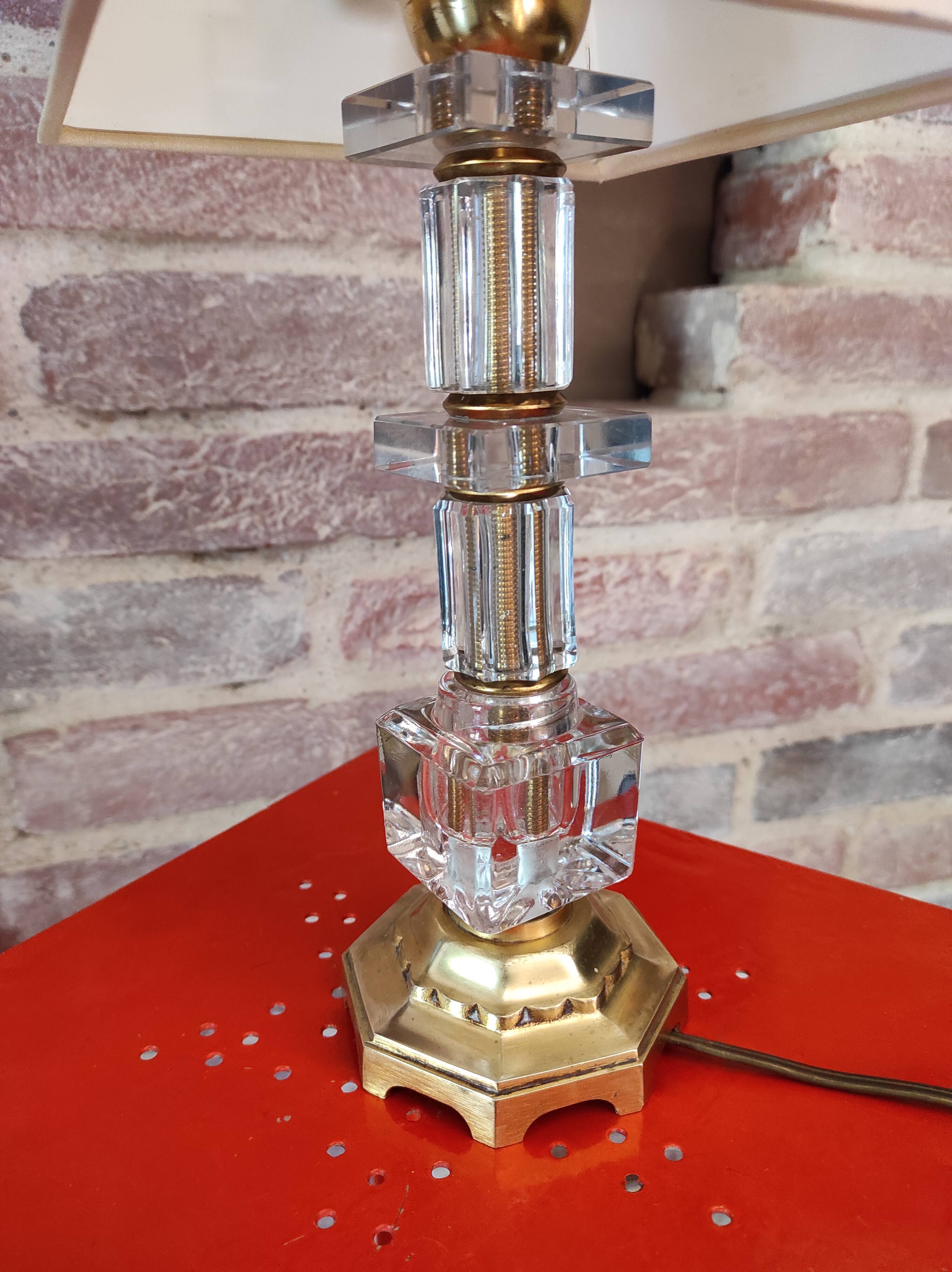 Bedside lamp in art deco glass