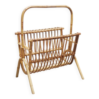 Vintage Rattan Magazine Rack