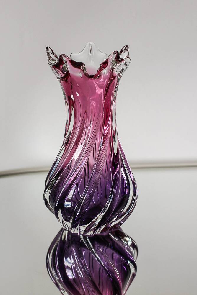 Purple blown glass vase