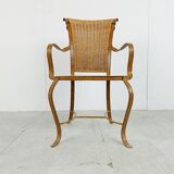 Vintage faux leather italian armchair, 1960s