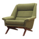 Fauteuil vert, design danois, années 1970, fabrication : Horsens Møbelfabrik