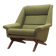 Fauteuil vert, design danois, années 1970, fabrication : Horsens Møbelfabrik