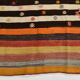 Tapis kilim vintage turc rayé multicolore à motifs géométriques, 190x320 cm