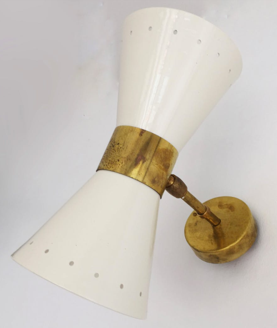 Pair of wall lamps in the style of Italian creations of the 50s