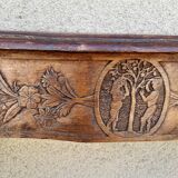 carved wooden fireplace mantle