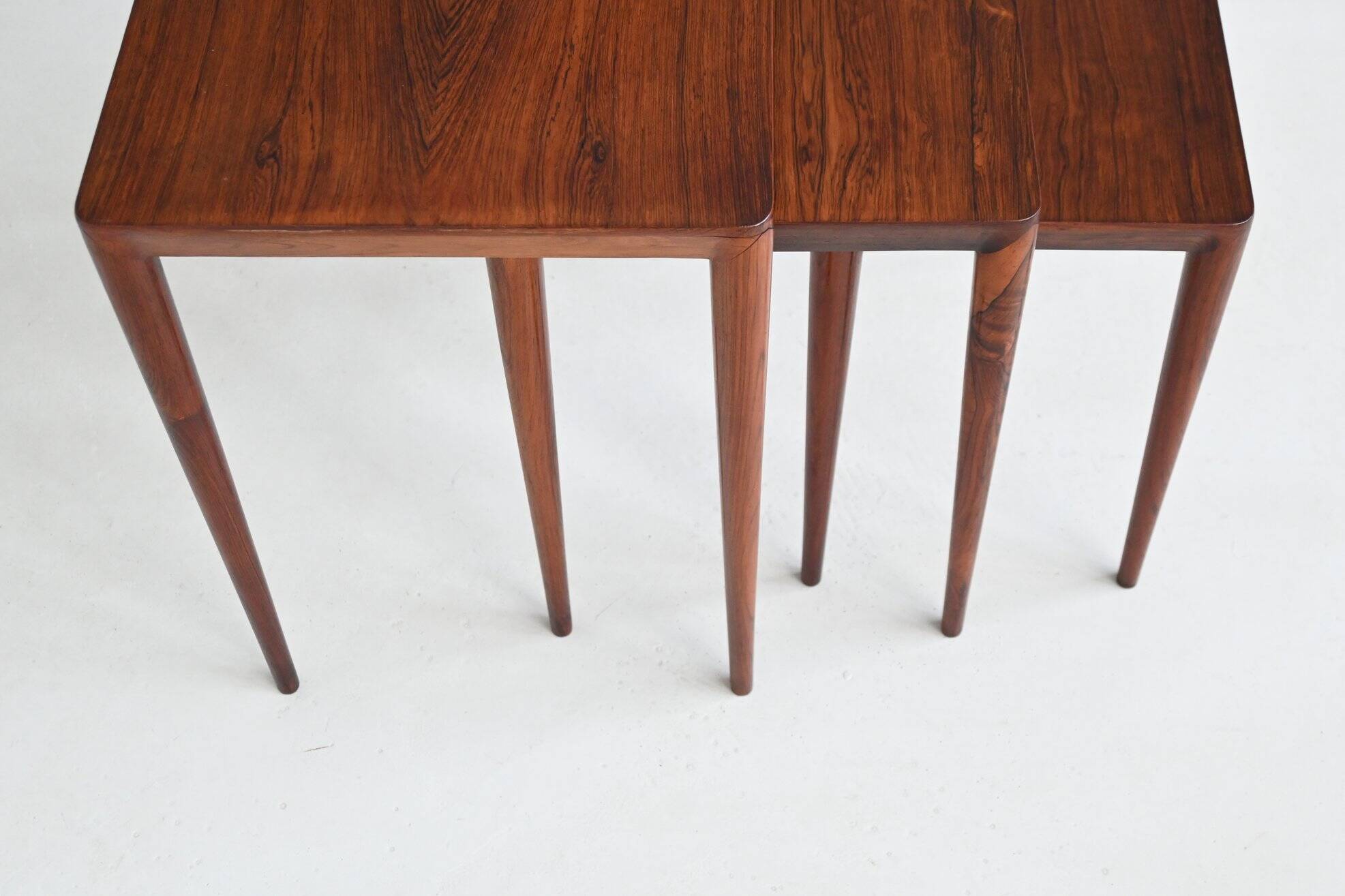 Severin Hansen nesting tables in rosewood Haslev Denmark 1960