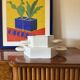 Sergio Asti, white ceramic centerpiece, Gabbianelli Italy ca. 1970