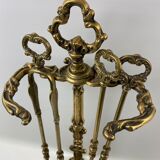 Brass fireplace servant 3 utensils and support