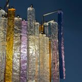 Oval-shaped Venetian chandelier in Murano glass, circa 1950, Venini