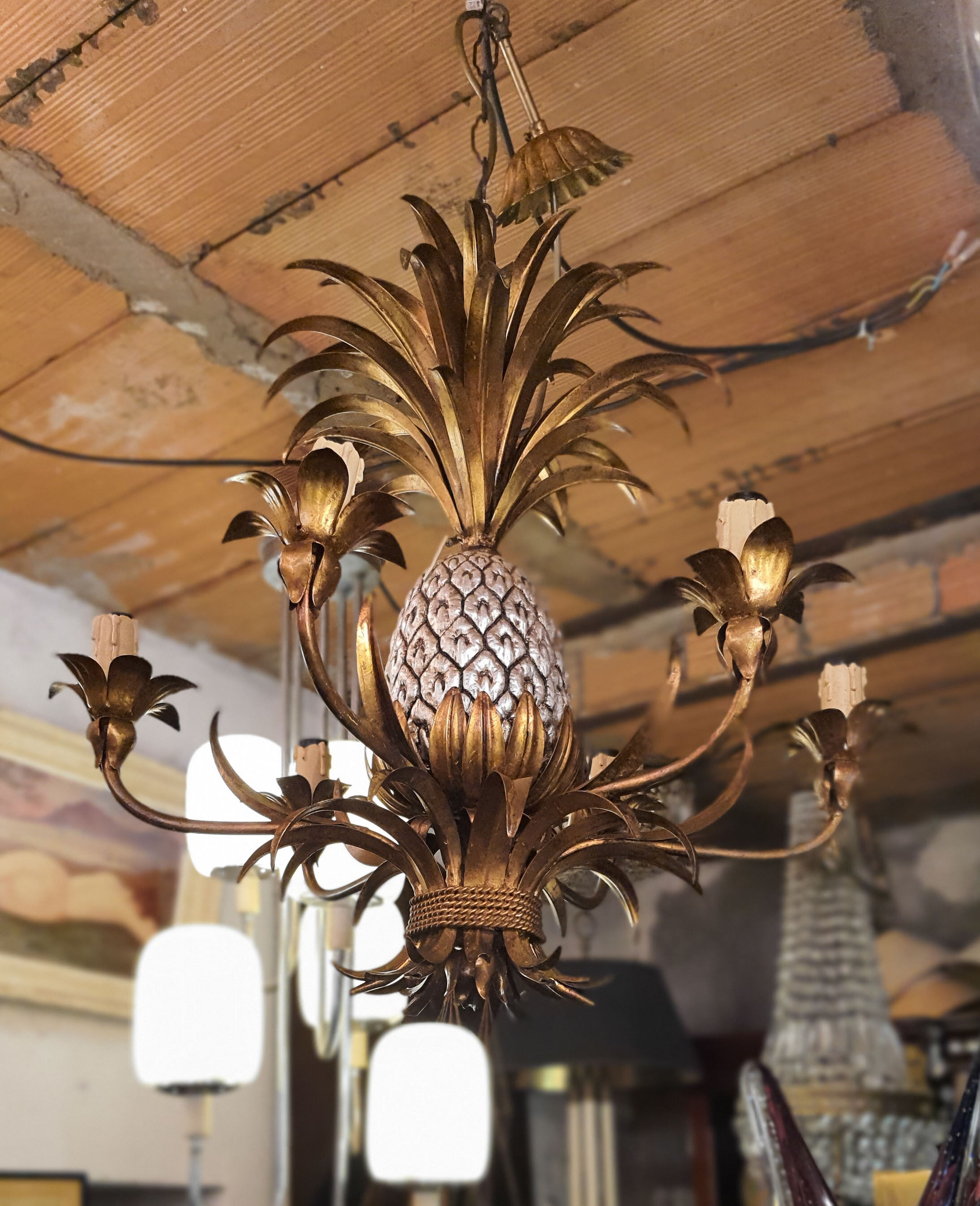 Pineapple Chandelier - Hans Kögl 1970 - Hollywood Regency