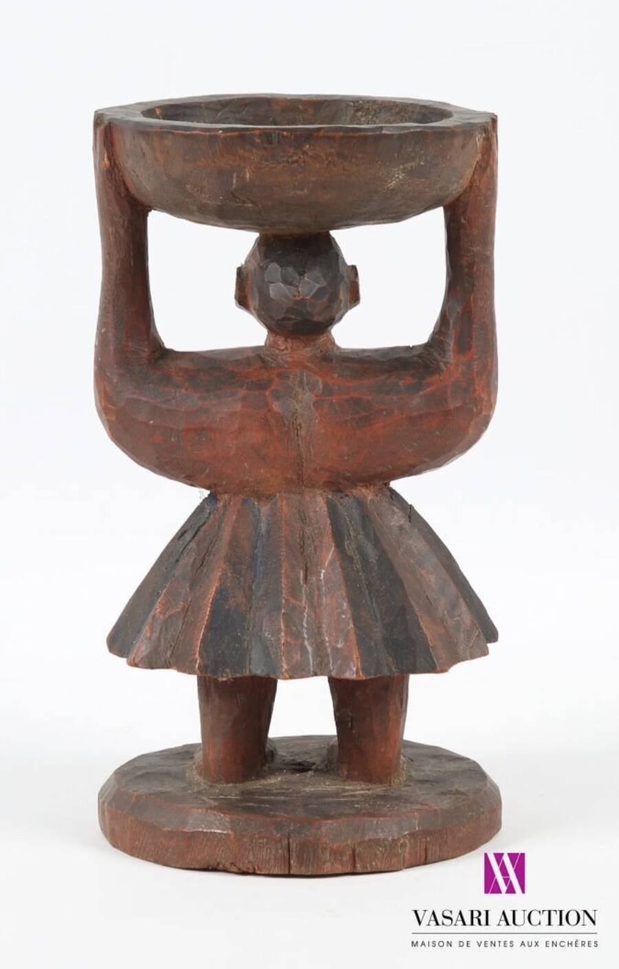 Wooden cup - Woman with pleated skirt (Burkina Faso)