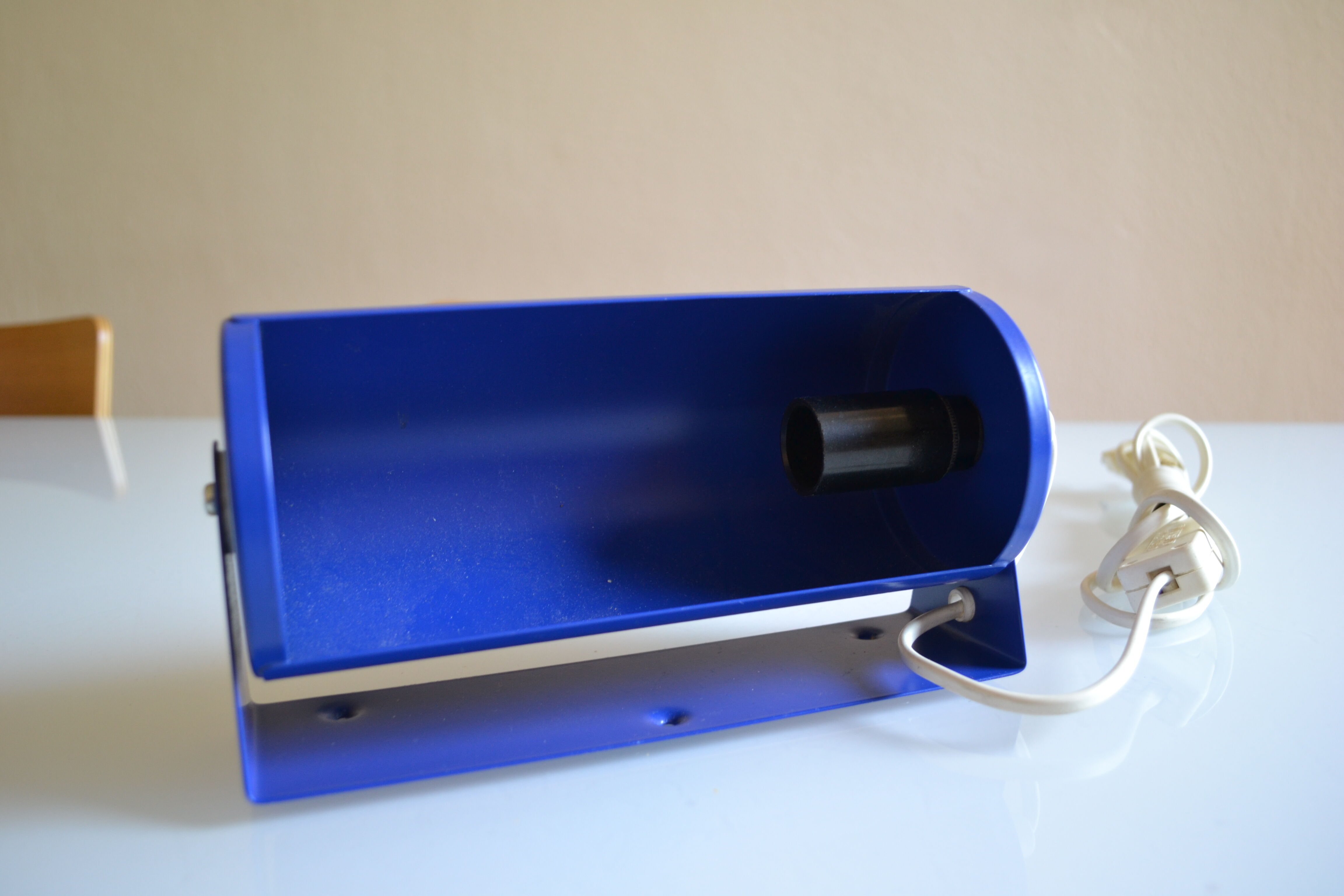 Tubular wall lamp vintage ikea years 80 blue