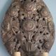 Pair of wall sconces in embossed brass with floral patterns, wall lamp, sconce.