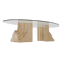 Sculptural Glass and Travertine coffee table