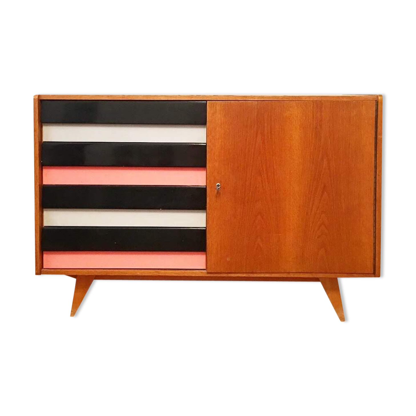 Striped buffet by Jiri Jiroutek for Interier Praha, 1960s