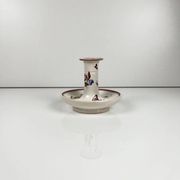 Hand-painted ceramic candlestick, flower pattern.